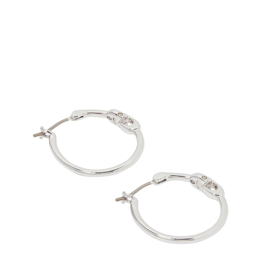 Coach Signature Hoop Earrings - Sillver