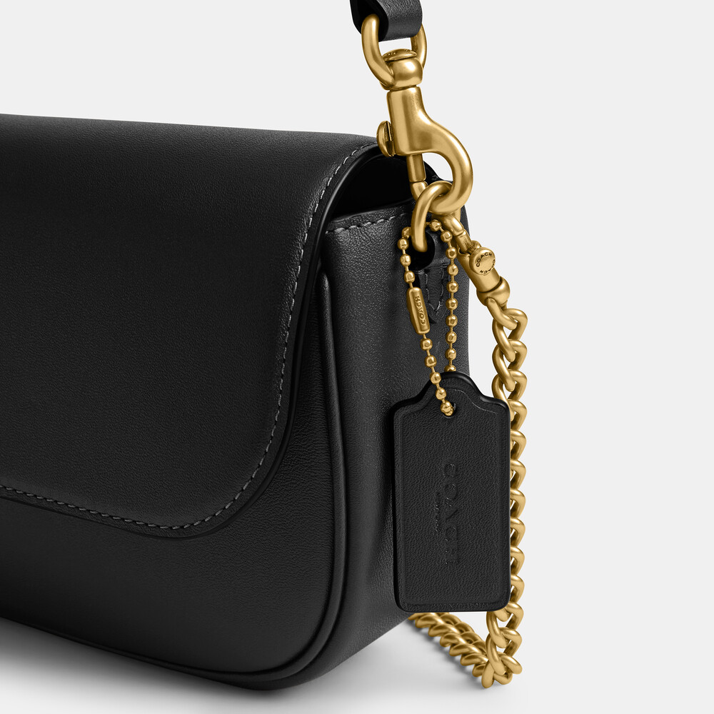 Coach Brook Flap Chain Bag - Black