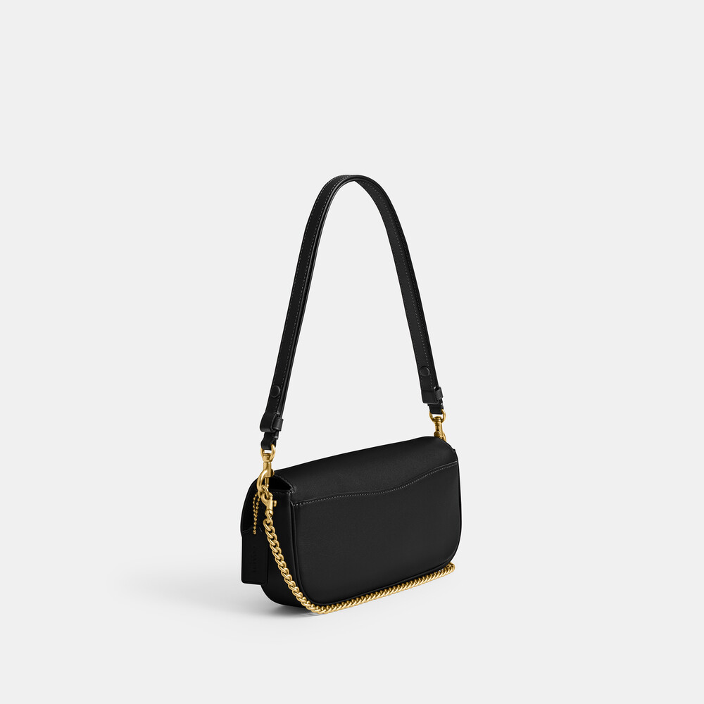 Coach Brook Flap Chain Bag - Black