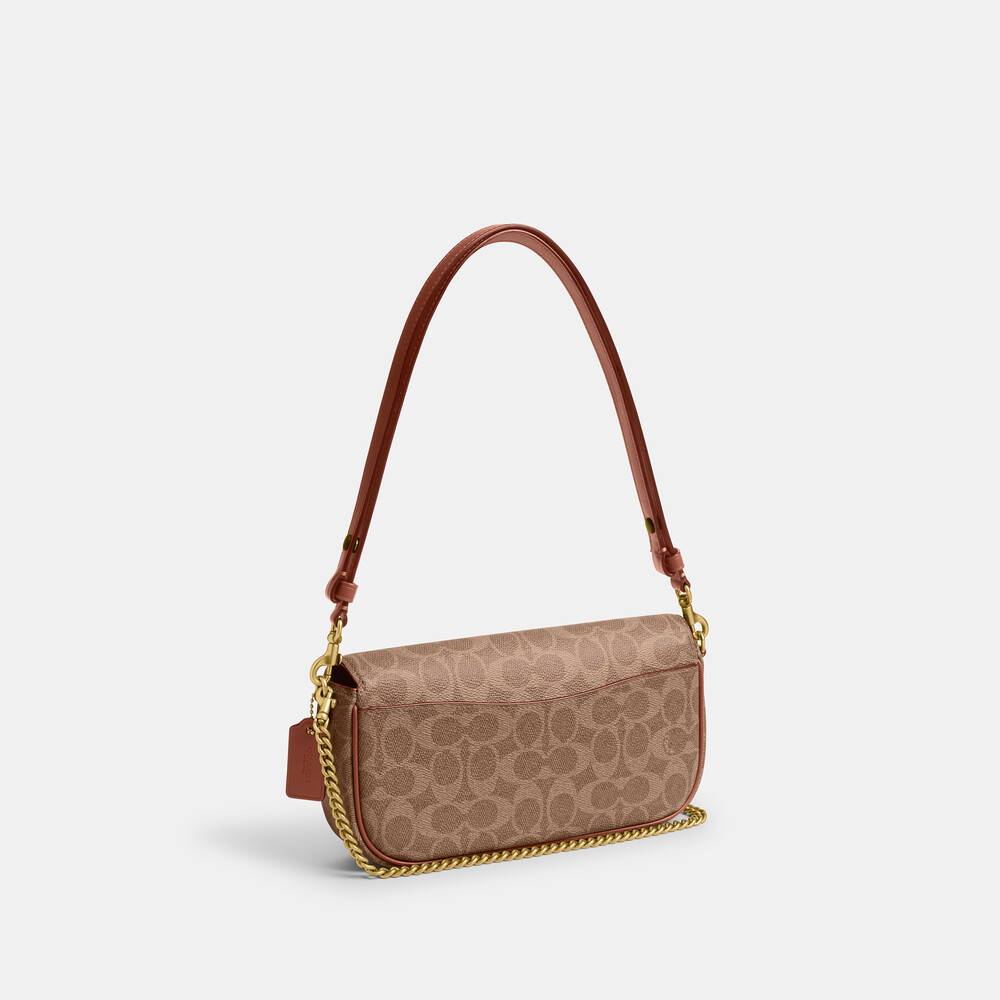 Coach Brook Flap Chain Bag In Signature Canvas 23 - Light/Pastel Brown