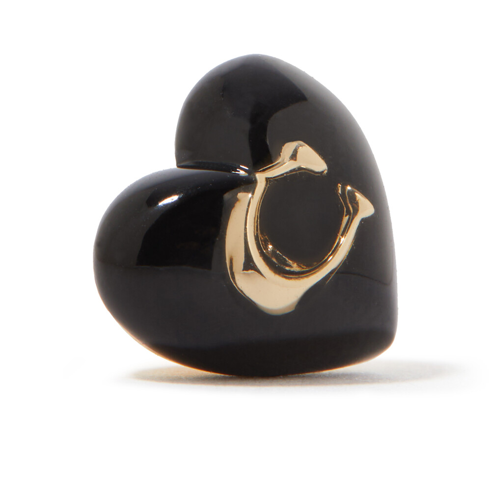 Coach Signature Heart Stud Earrings - BLK