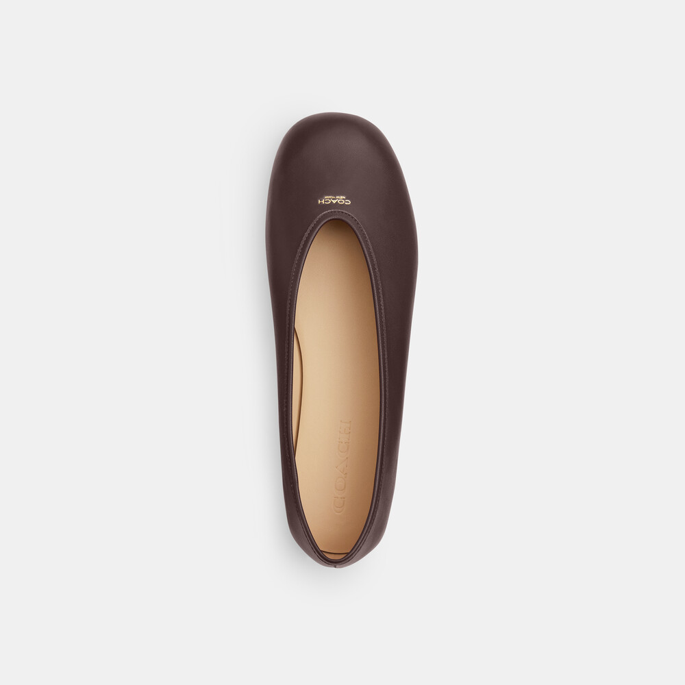 Coach Houston Ballet Flat - DARK BROWN