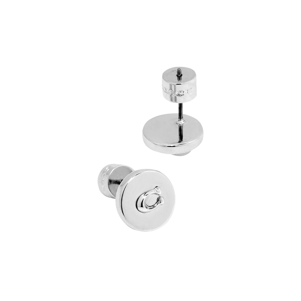 Coach Embossed Logo Studs - Silver