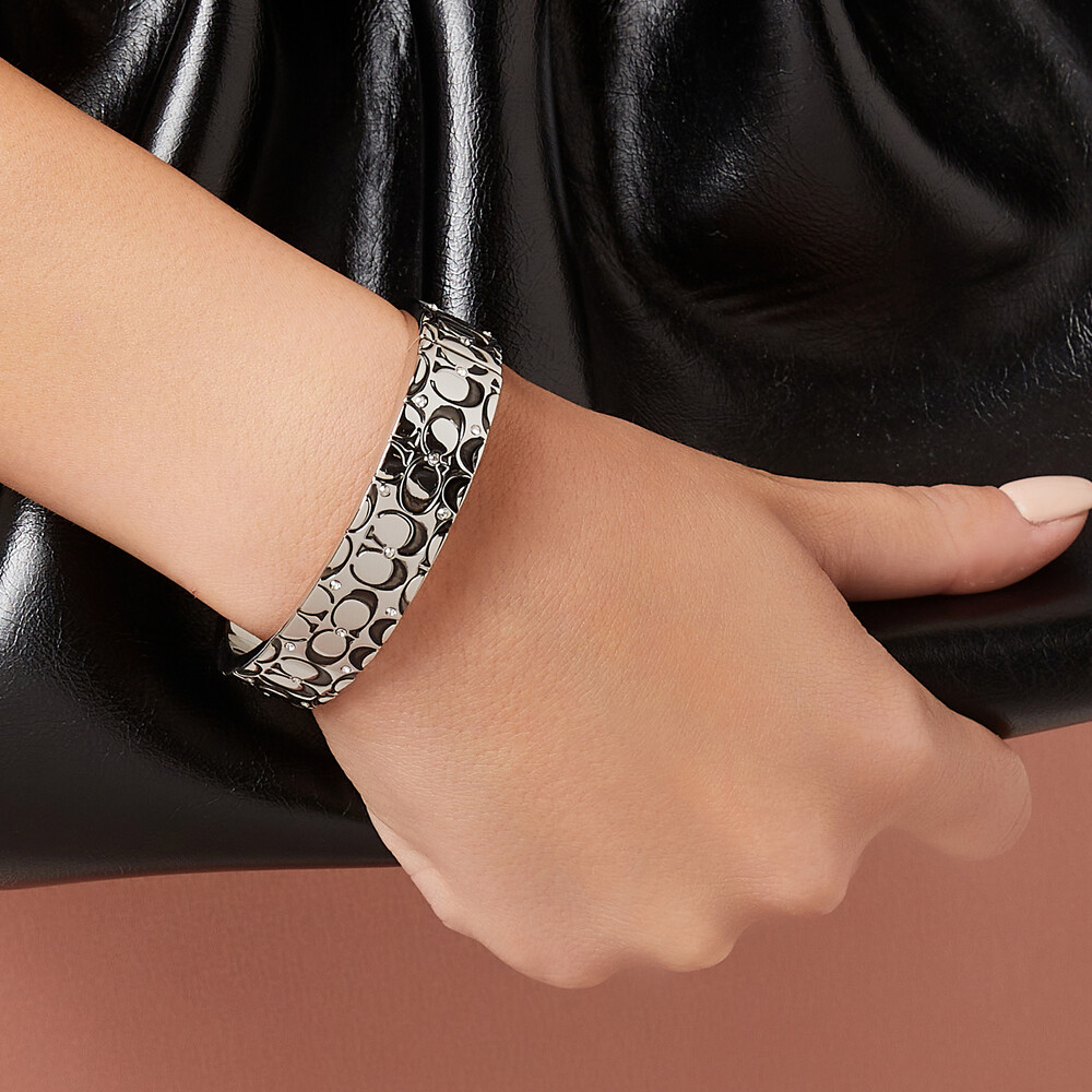 Coach Logo Quilted Bangle - Sillver