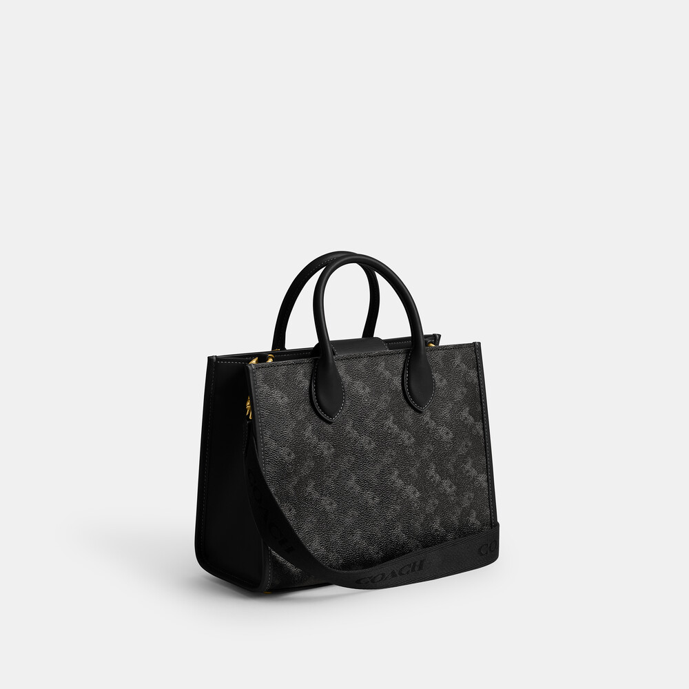 Coach Ace Tote 26 With Horse And Carriage Print - Black