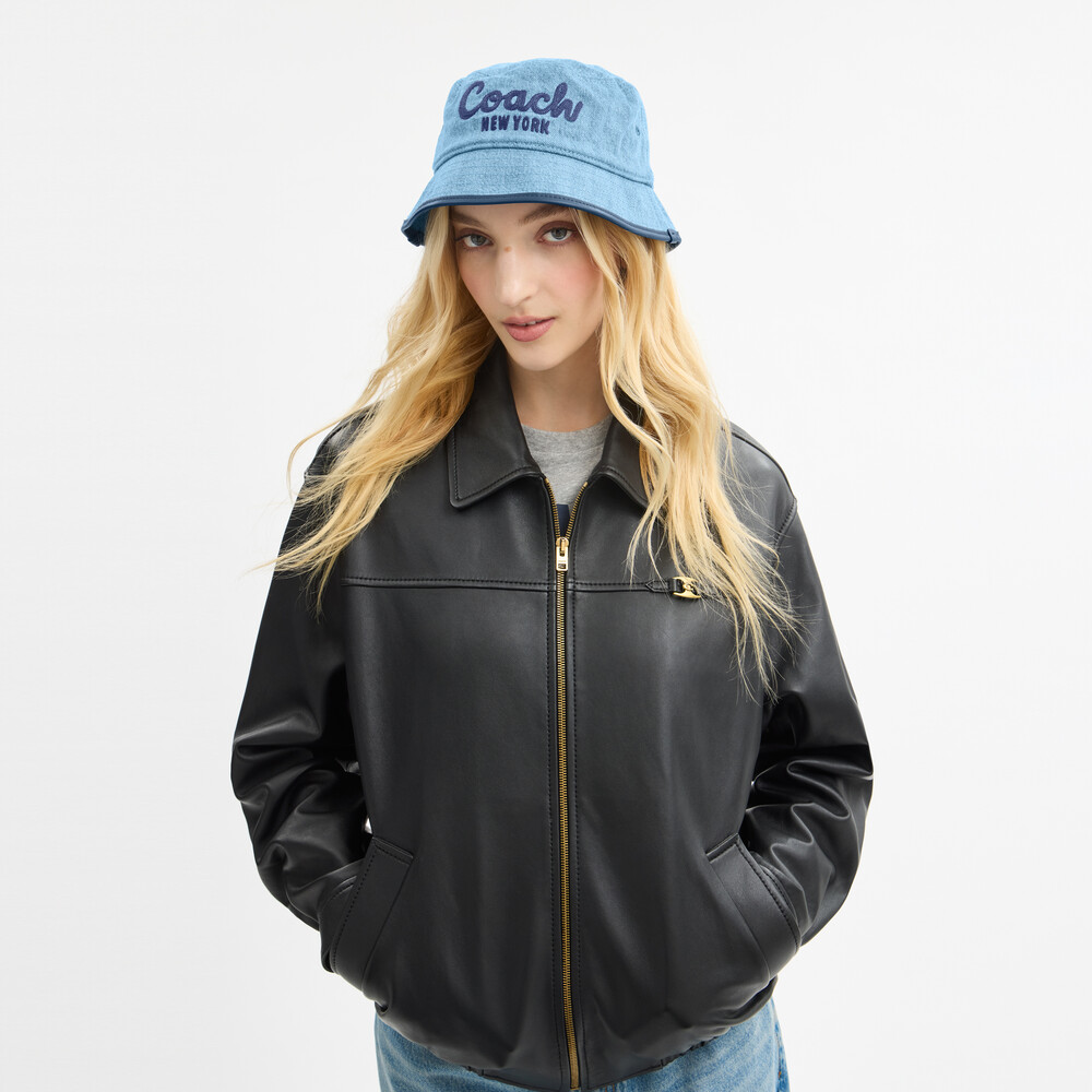 Coach Coach Embroidered Denim Bucket Hat - Blue