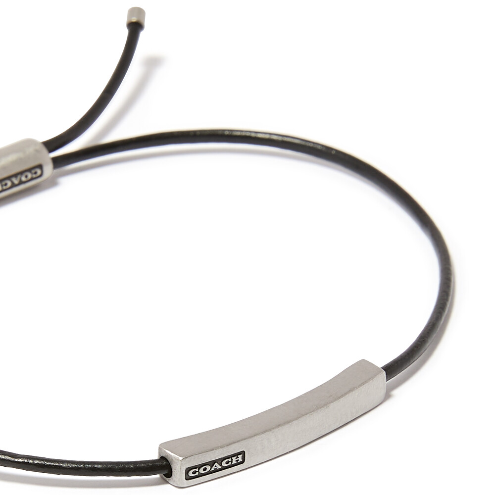 Coach Logo Leather Bracelet - Black