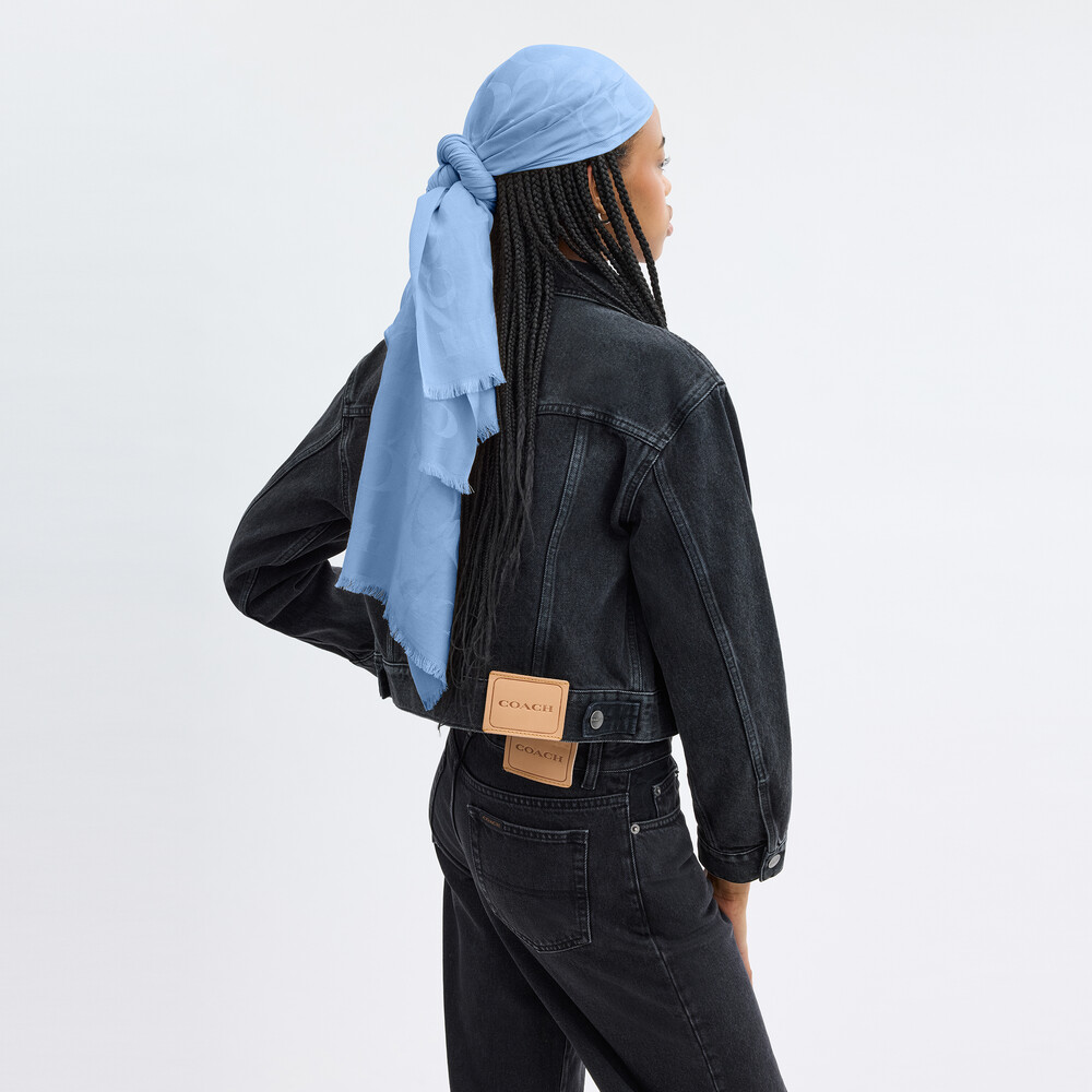 Coach Signature Stole - Blue