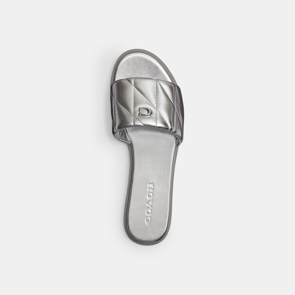 Coach Holly Sandal With Quilting - Silver