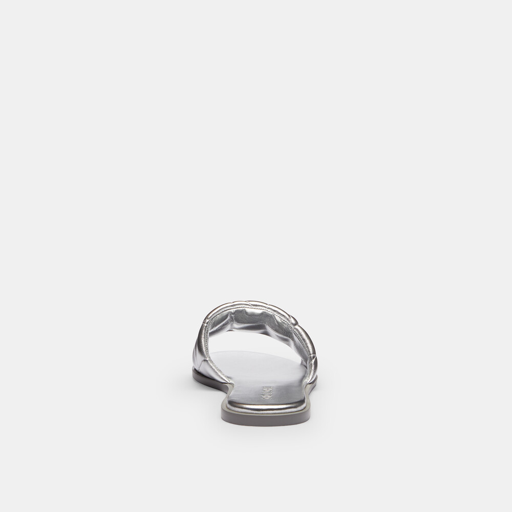 Coach Holly Sandal With Quilting - Silver