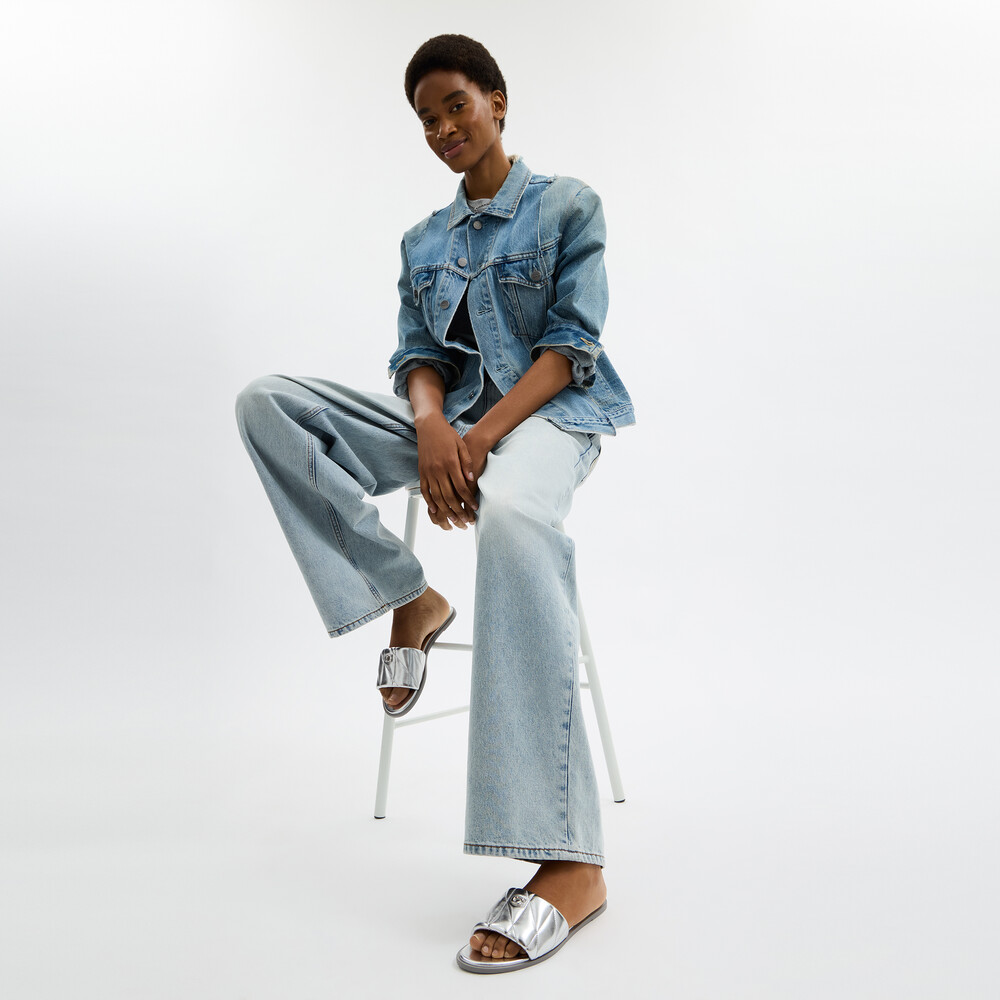 Coach Holly Sandal With Quilting - Silver