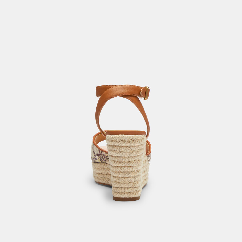Coach Espadrille Wedge In Signature Textile Jacquard - Brown