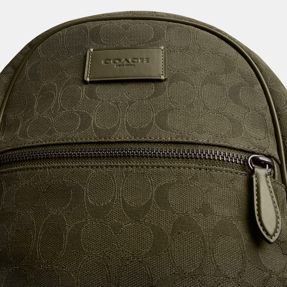 Coach Theo Backpack In Signature Jacquard 27 - Green