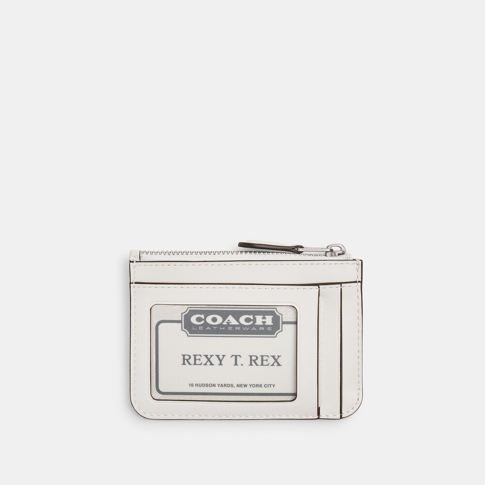 Coach Essential Mini Id Card Case In Signature Canvas - WHITE