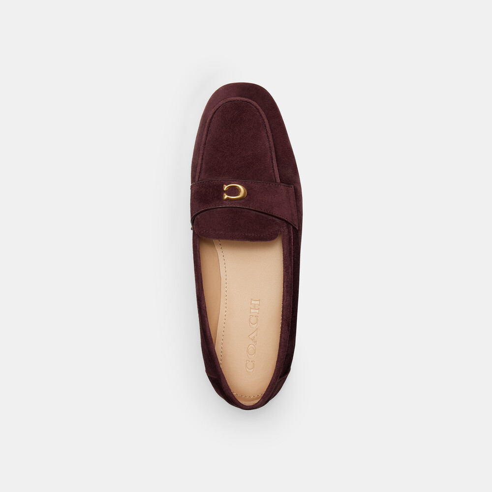 Coach Sculpted C Loafer - BURGUNDY