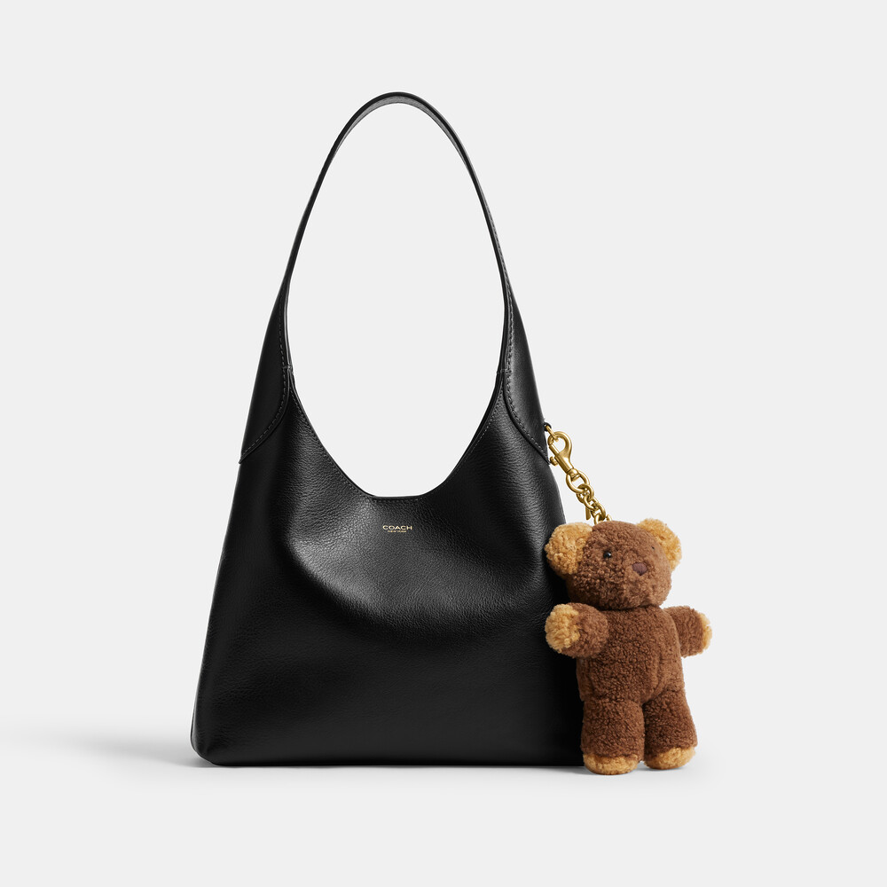 Coach Teddy Bear Plushie Bag Charm In Shearling - Multi Colour