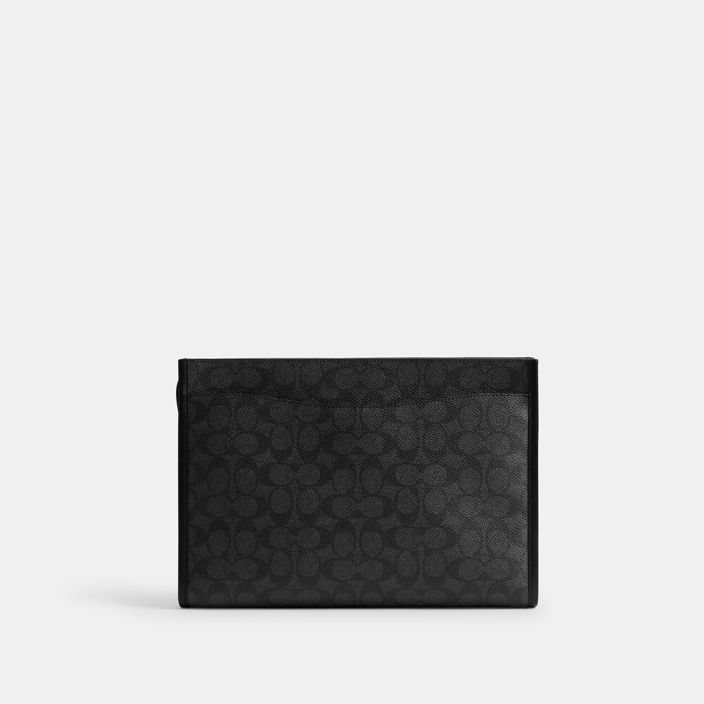 Coach Charter Pouch In Signature Canvas - Black