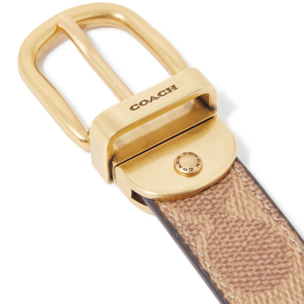 Coach Harness Buckle Reversible Belt, 25mm - Brown/White