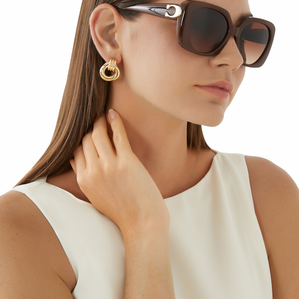 Coach C Oversized Square Sunglasses - DARK BROWN