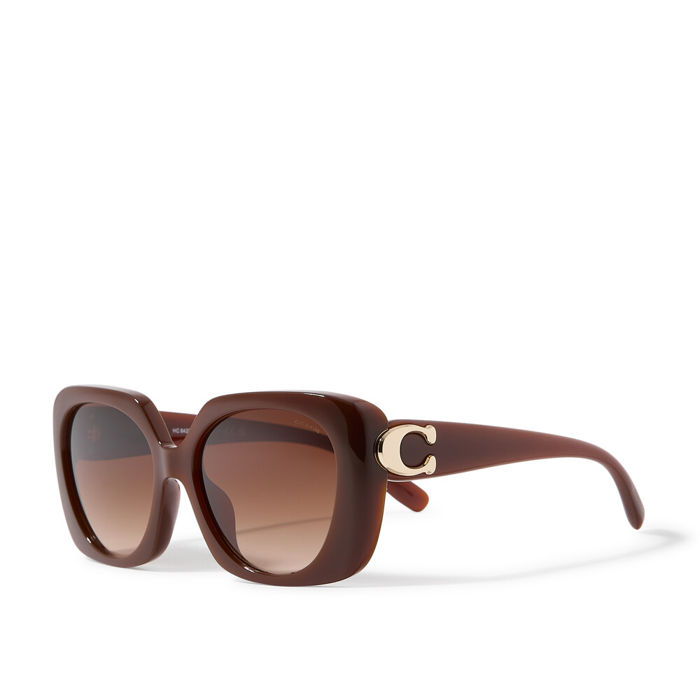 Coach C Oversized Square Sunglasses - DARK BROWN