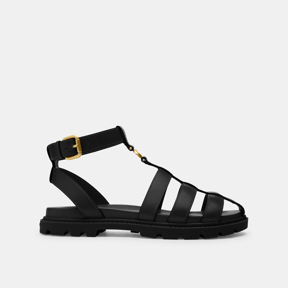Coach Sculpted C Fisherman Sandal - Black