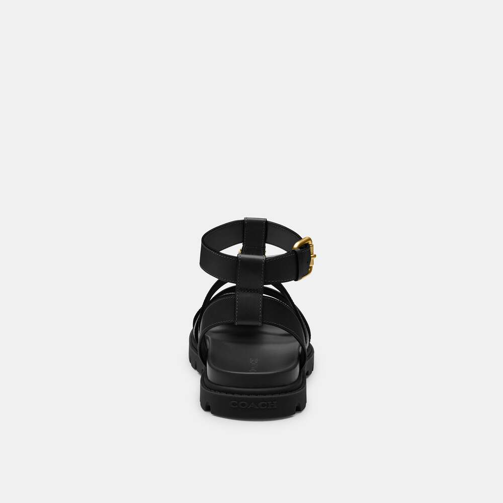 Coach Sculpted C Fisherman Sandal - Black