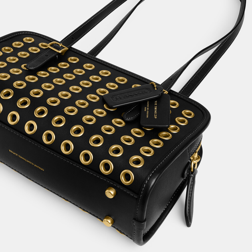 Coach Swing Zip Bag With Grommets 26 - Black