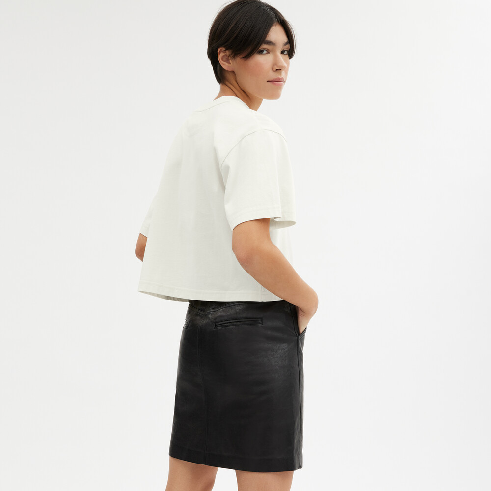 Coach Cursive Signature Cropped T-shirt - BEIGE