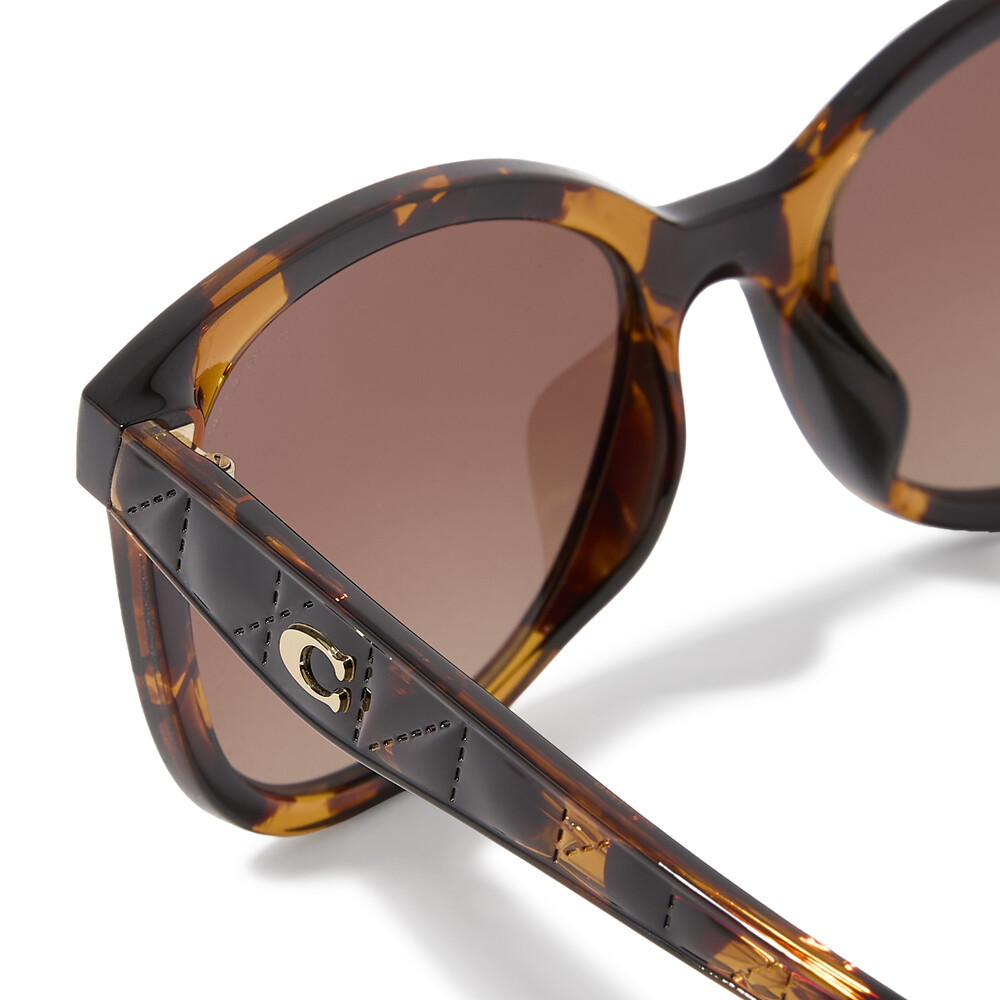 Coach Quilted Tabby Round Sunglasses - Brown