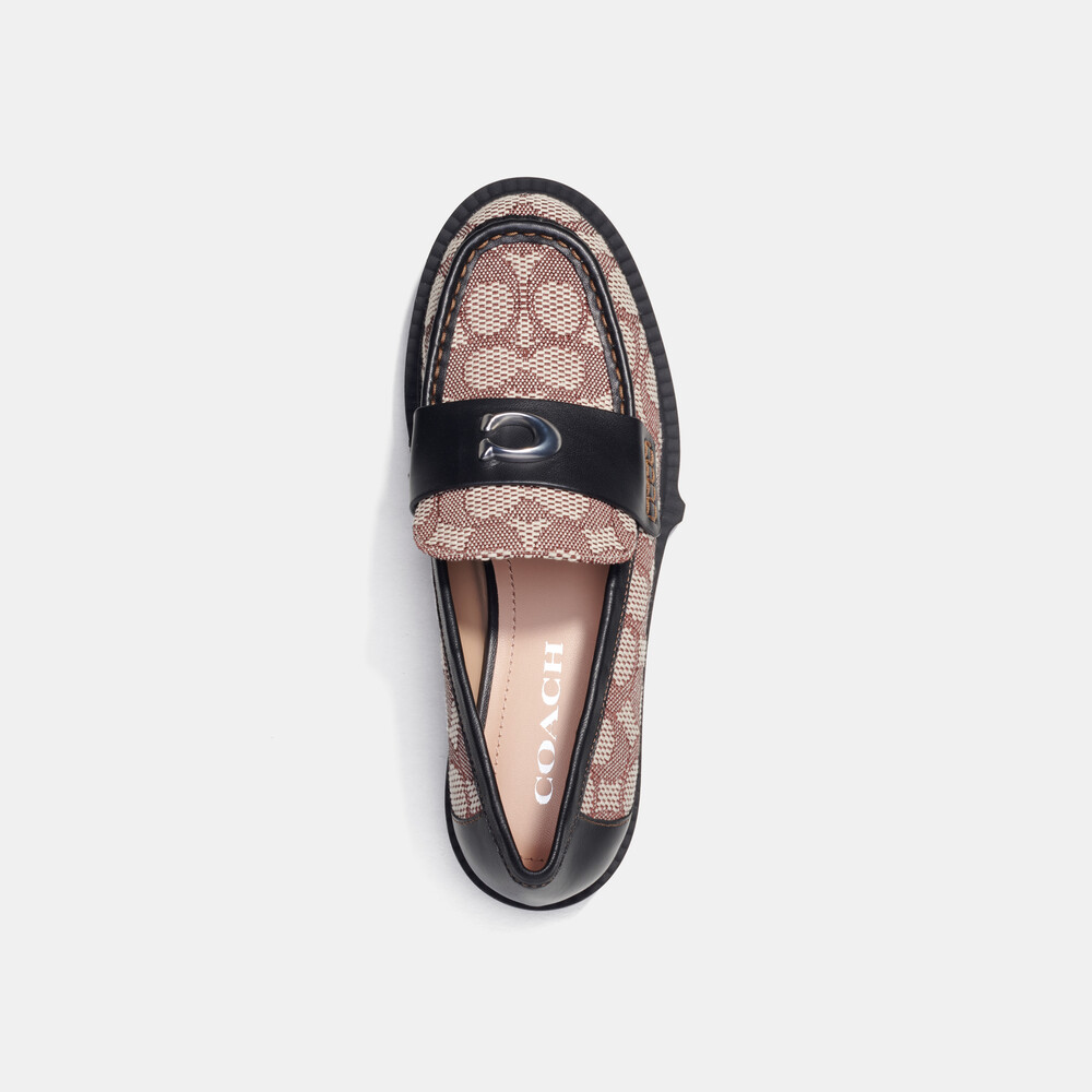 Coach Leah Loafer In Signature Jacquard - Brown