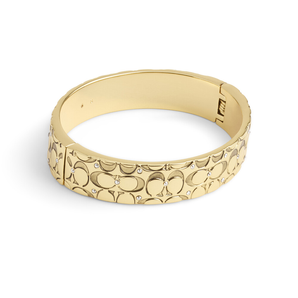 Coach Quilted Signature Hinged Bangle - Gold
