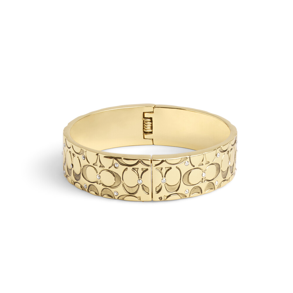Coach Quilted Signature Hinged Bangle - Gold
