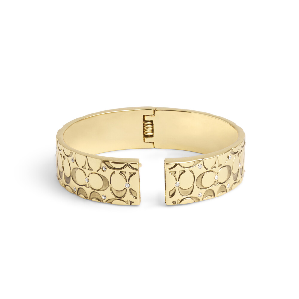 Coach Quilted Signature Hinged Bangle - Gold