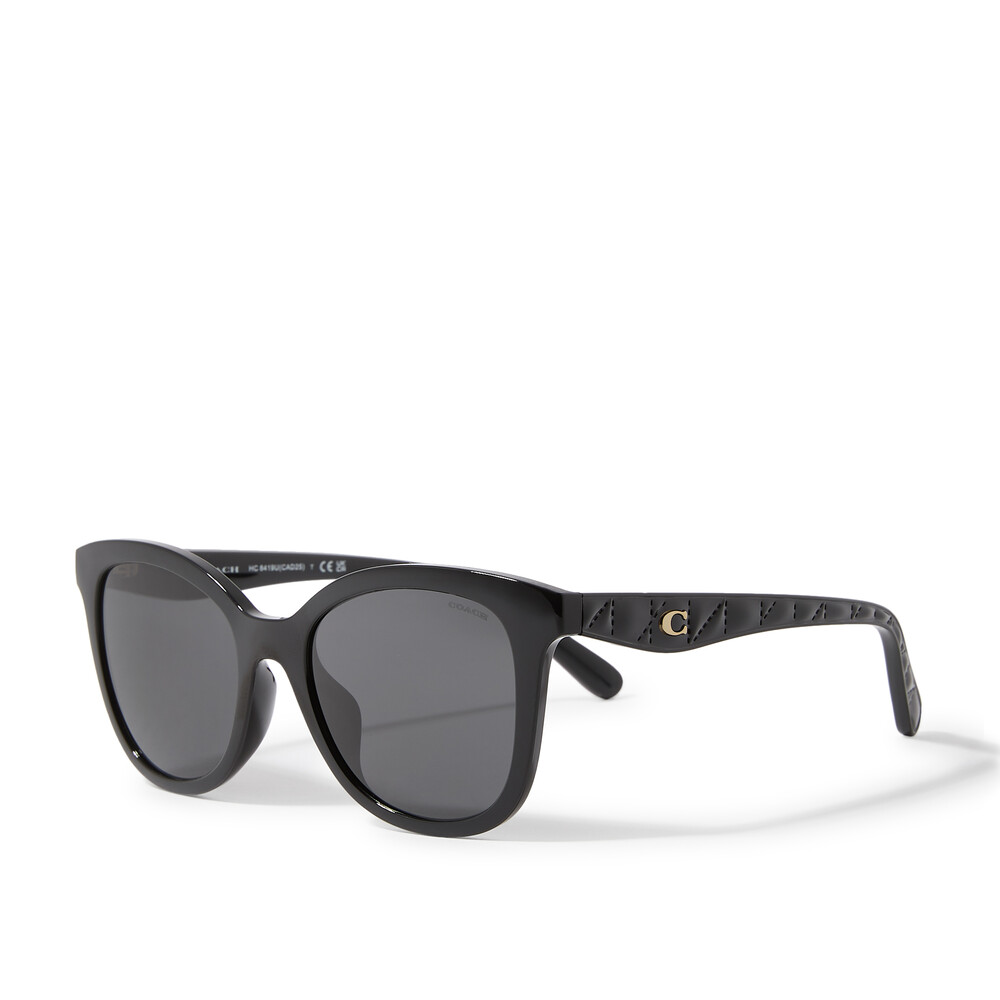 Coach Quilted Tabby Round Sunglasses - Black
