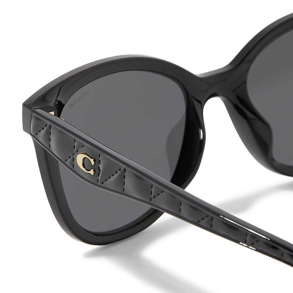 Coach Quilted Tabby Round Sunglasses - Black