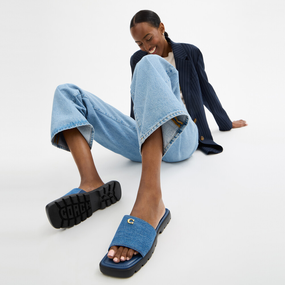 Coach Florence Sandal - Dark Blue