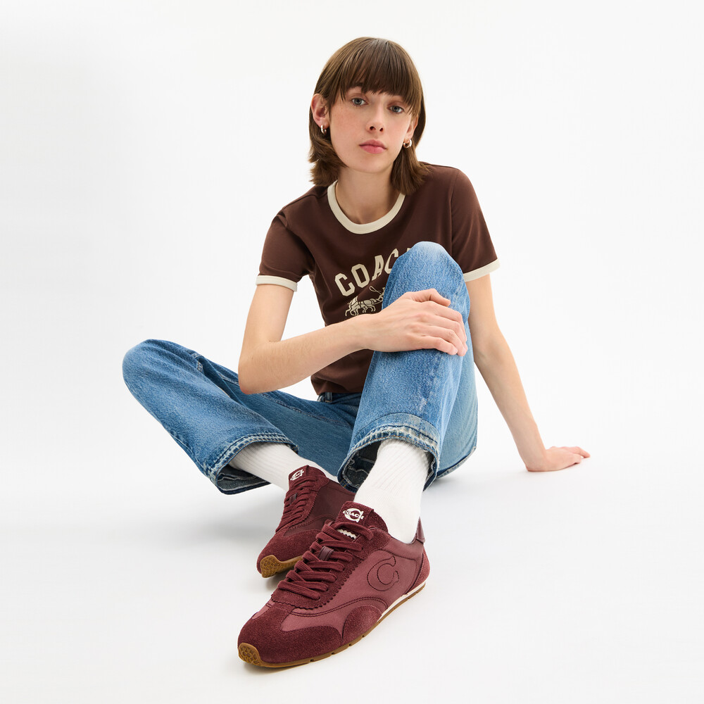 Coach Flat Sneaker - BURGUNDY