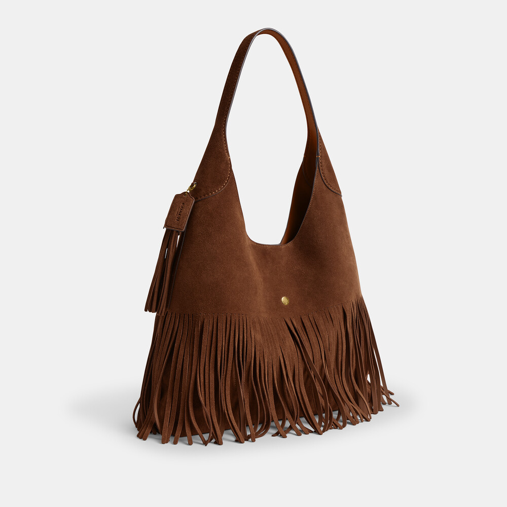 Coach Brooklyn Shoulder Bag 39 With Fringe - Brown