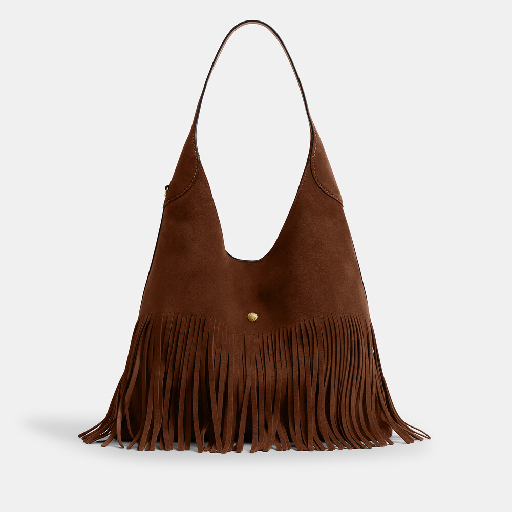Coach Brooklyn Shoulder Bag 39 With Fringe - Brown