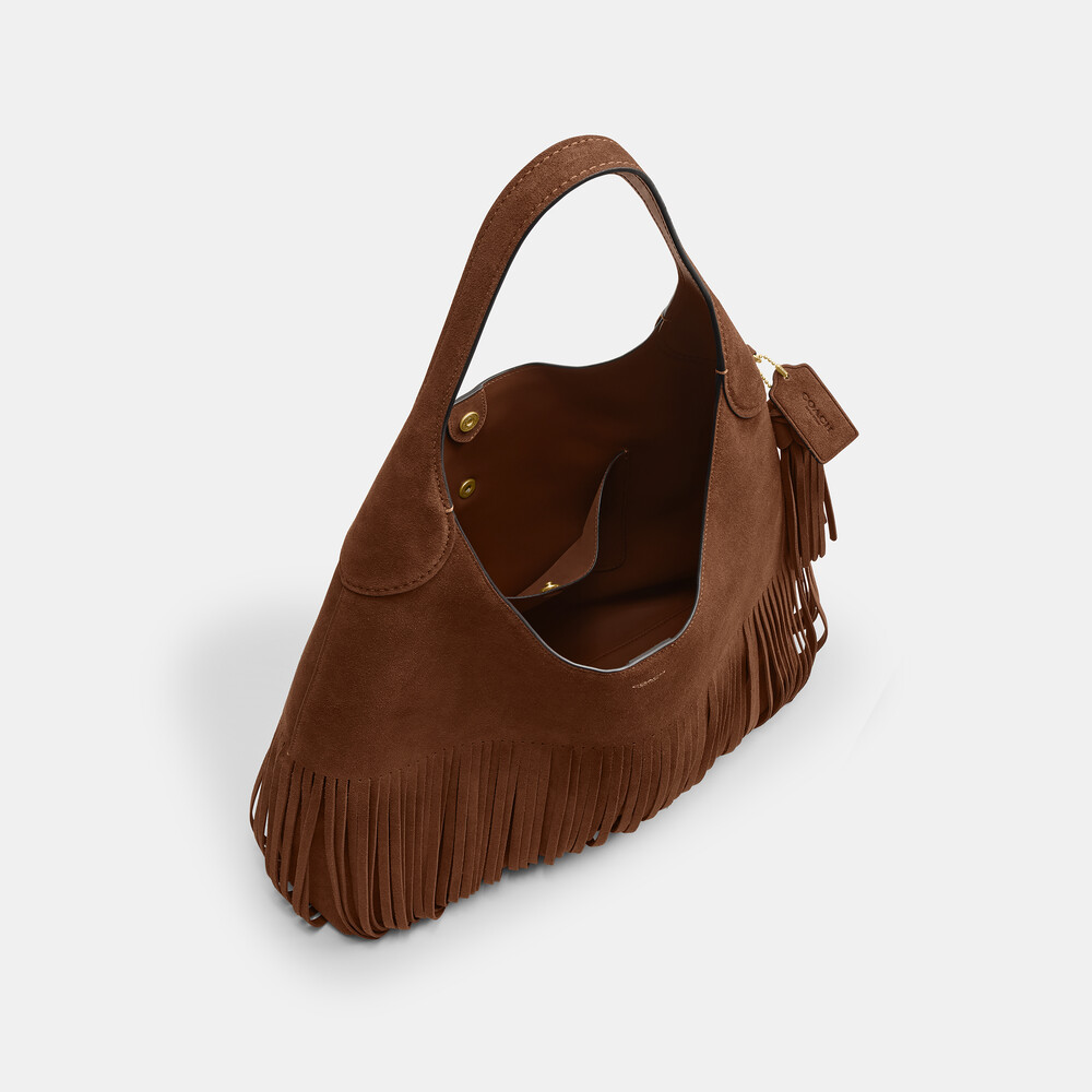 Coach Brooklyn Shoulder Bag 39 With Fringe - Brown