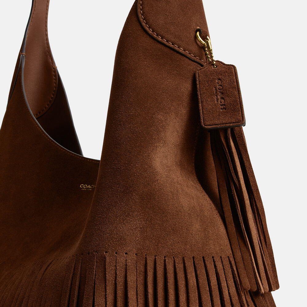 Coach Brooklyn Shoulder Bag 39 With Fringe - Brown