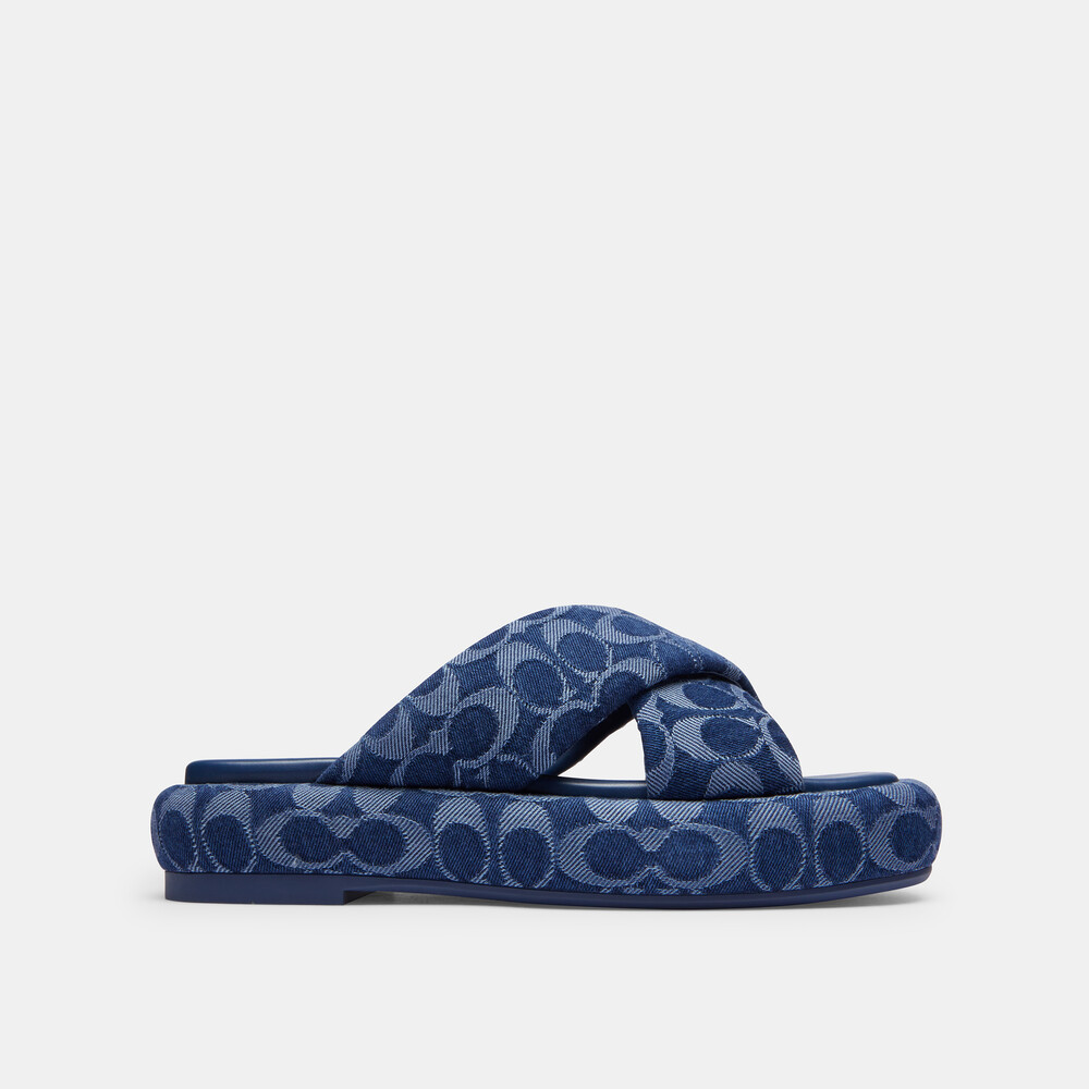 Coach Penelope Signature C Sandal - Dark Blue