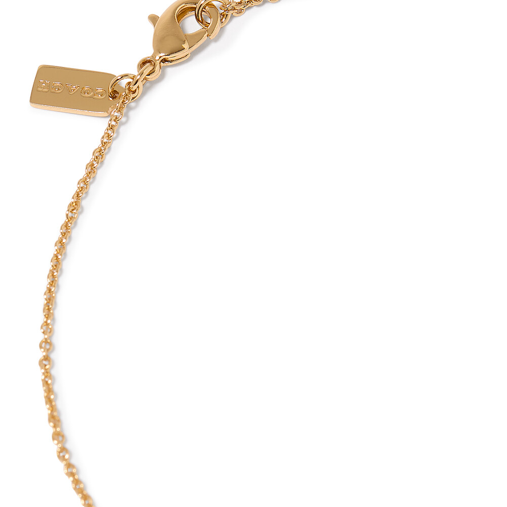 Coach Enamel Coin C Logo Pendant Necklace - Green
