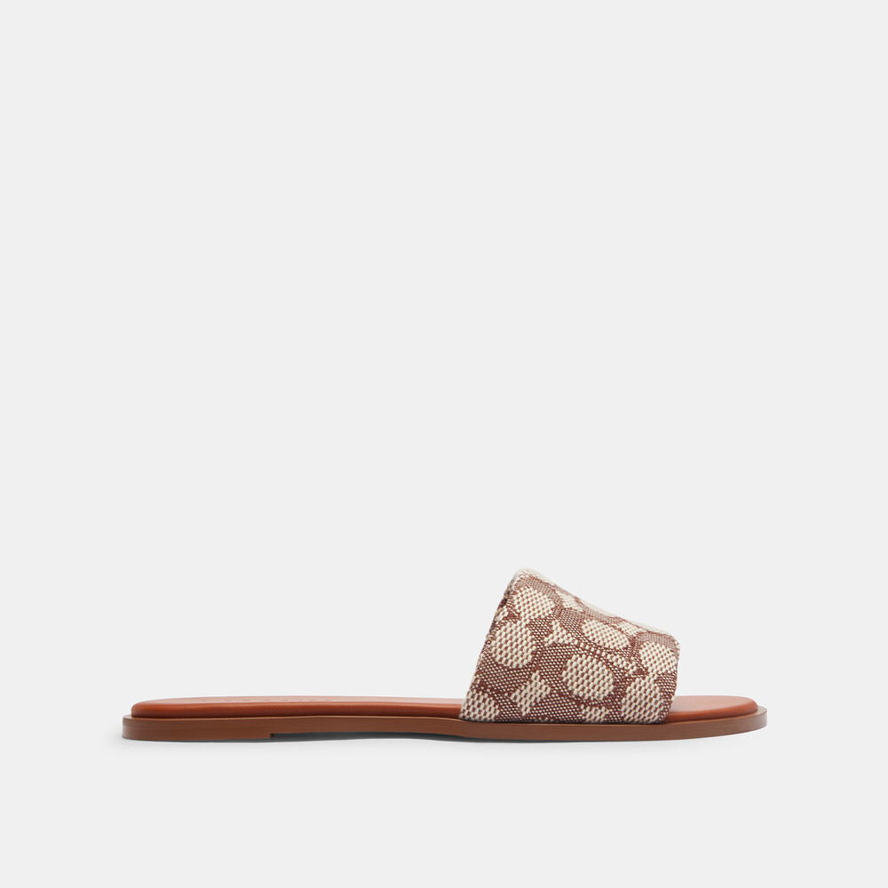 Coach Holly Sandal In Signature Textile Jacquard - Brown