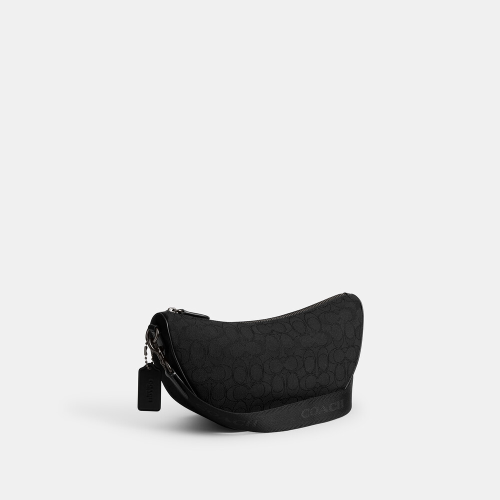 Coach Hall Soft Sling Bag In Signature Jacquard 30 - Black
