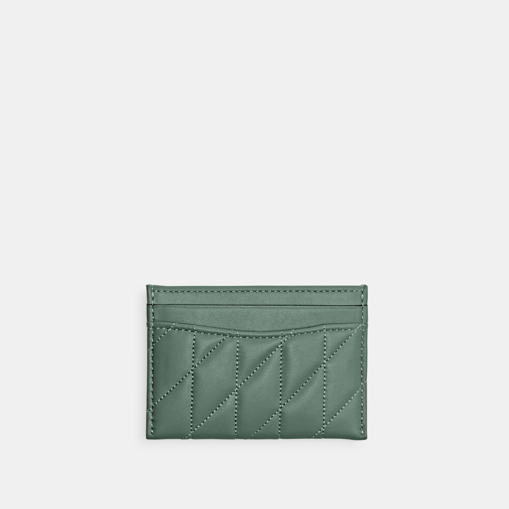 Coach Essential Card Case With Pillow Quilting - Open Blue