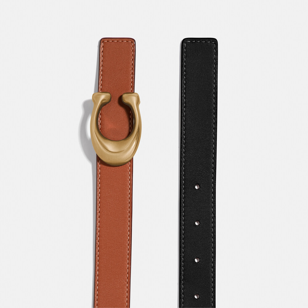 Coach C Hardware Reversible Belt, 25mm - Saddle