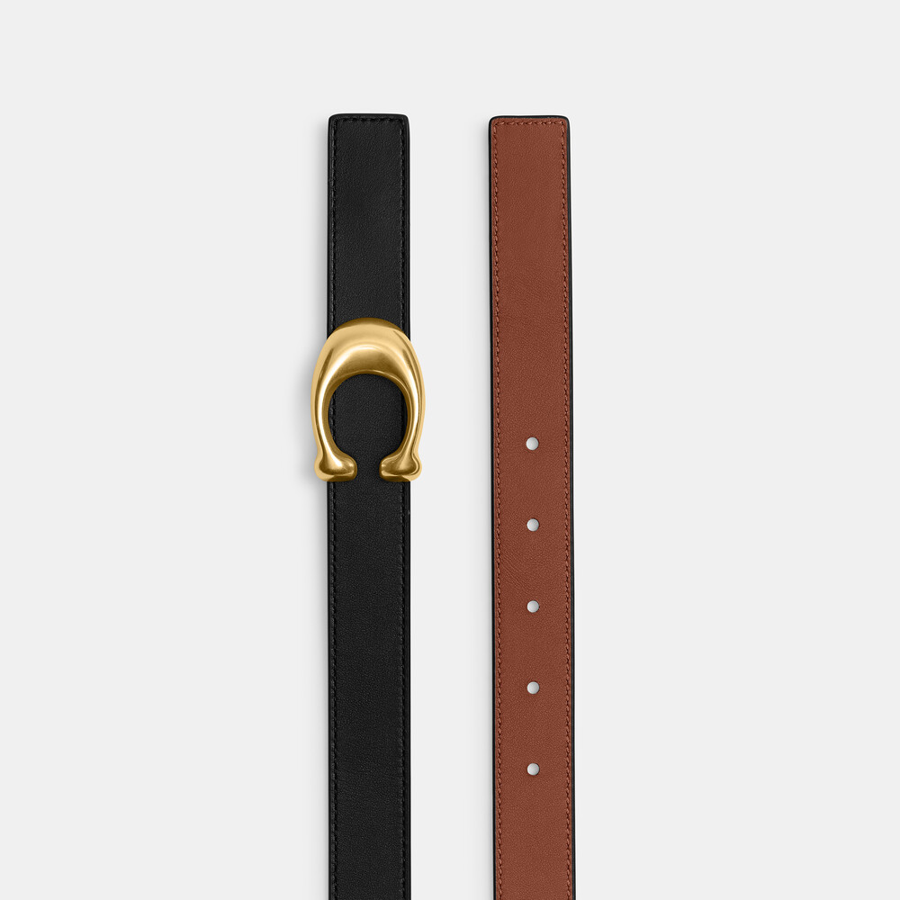 Coach C Hardware Reversible Belt, 25mm - Saddle