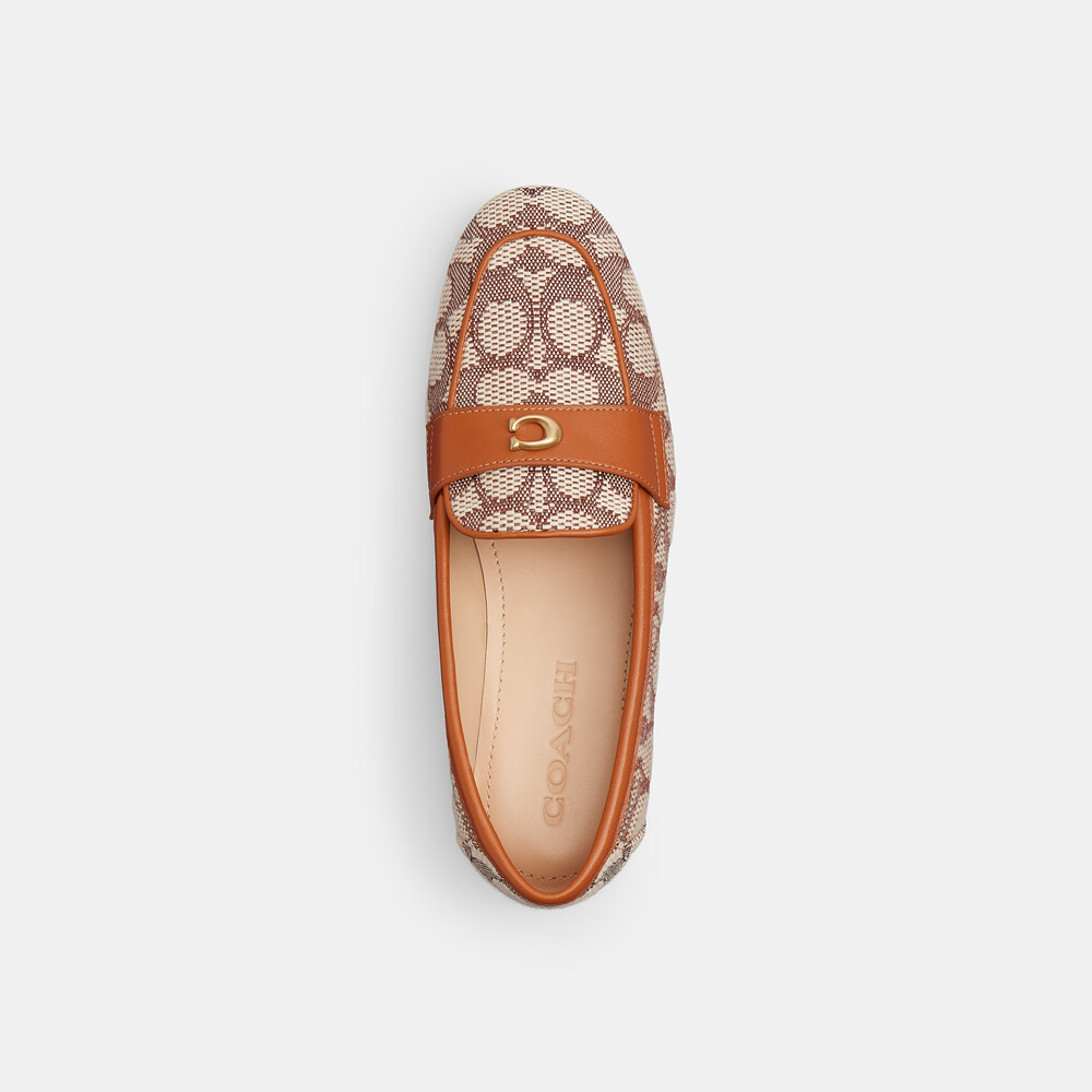 Coach Sculpted C Loafer In Signature Textile Jacquard - Brown